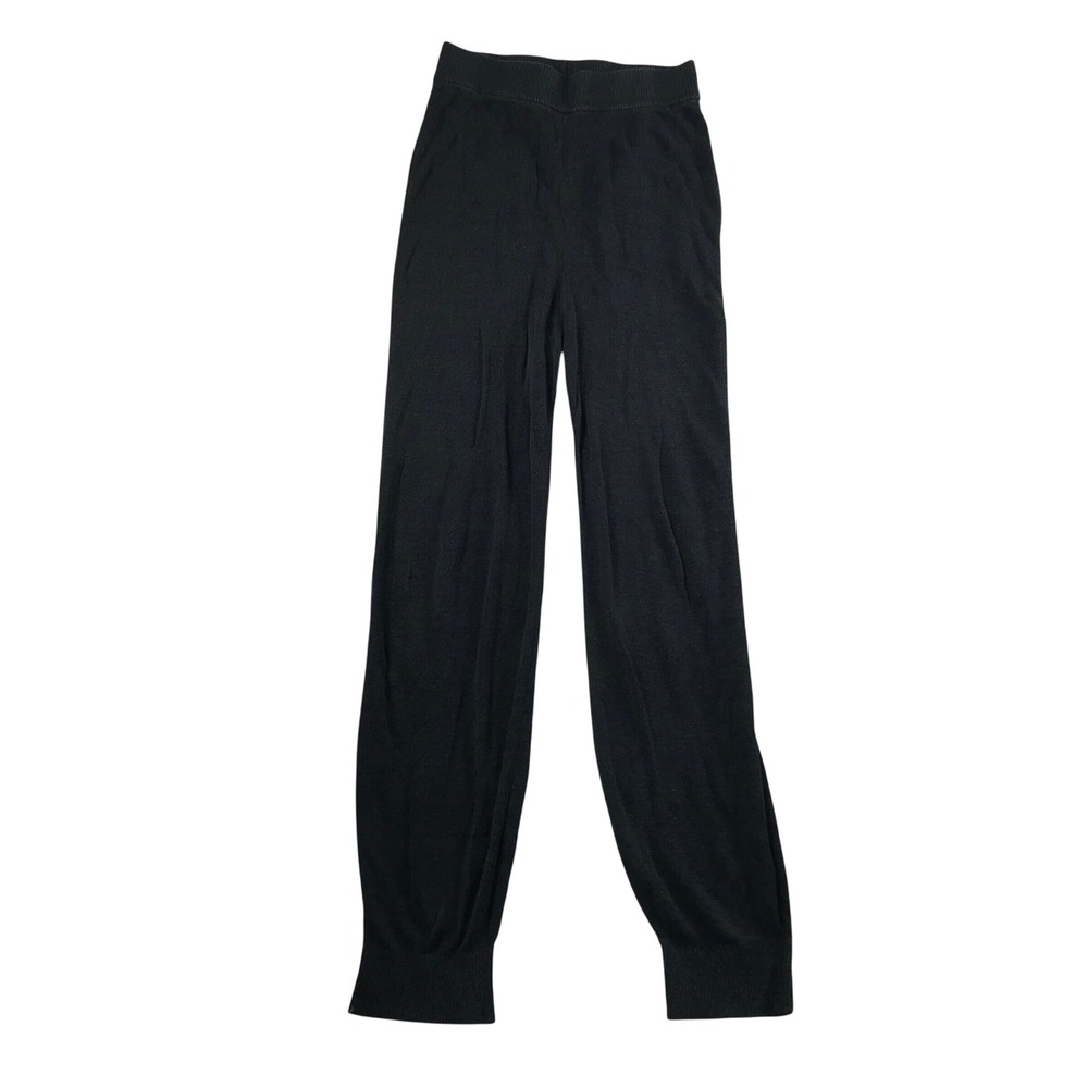L.F. Markey Black Linen Blend Knit Joggers High Rise Tapered Pants US 6